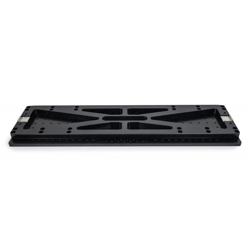 Double plaque de montage robuste et perforée de 203 mm, 750 mm – pour optiques 20 et 24 pouces (150 kg)