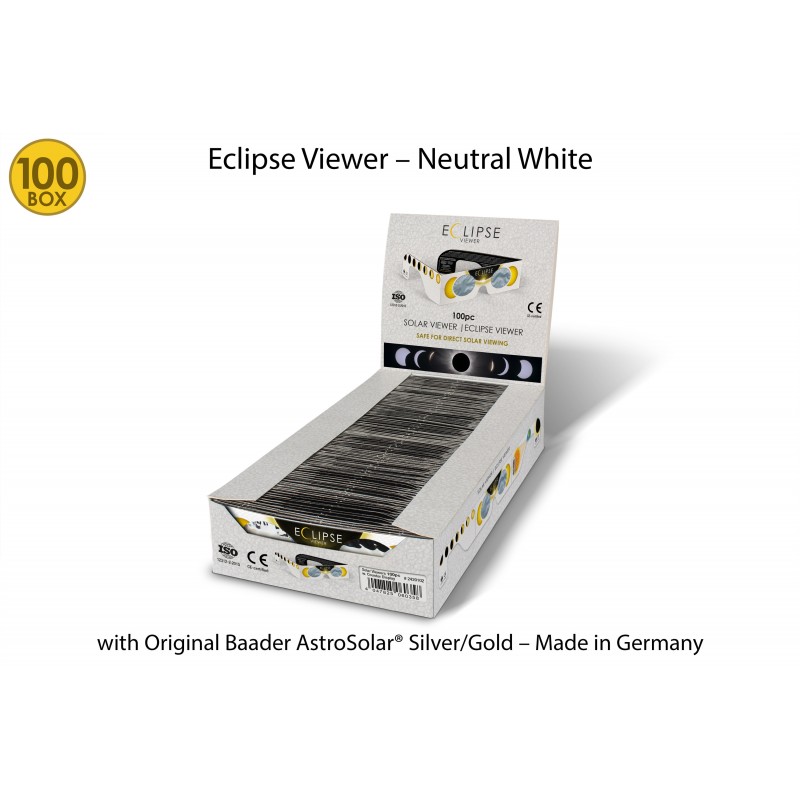 Lot de 100 lunettes d'observation solaire noire AstroSolar® avec présentoir